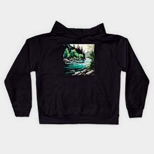 Swift River Scenery Kids Hoodie